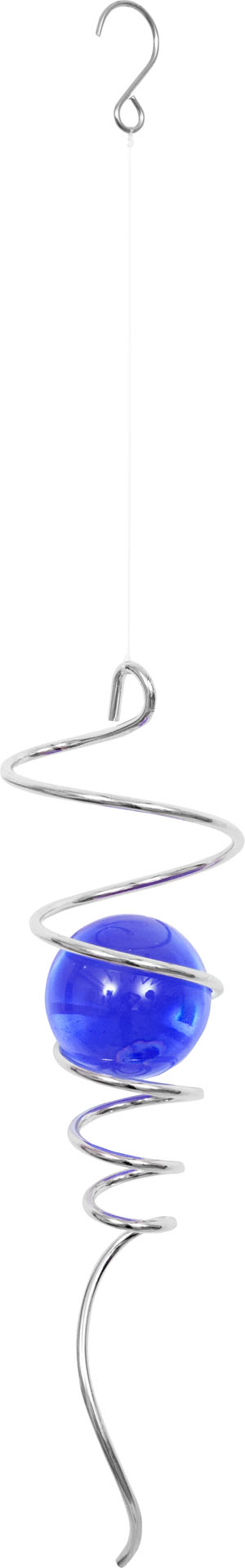 METAL HANGING WIND SPINNER ACCESSORY: CRYSTAL TWIST BLUE 27cm