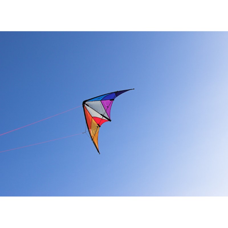 HQ Kites Beach and Fun Calypso II Radical- Beginner Stunt Kite - 43 Inch  Dual - Line Sport Kite, Color: Rainbow - Active Outdoor Fun for Ages 8  Years