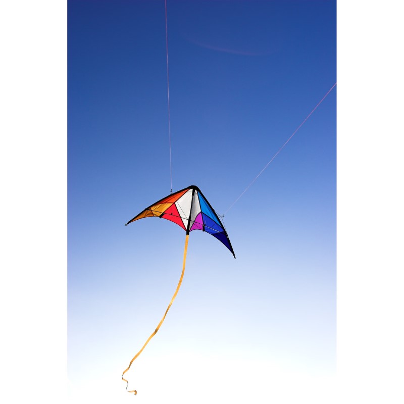 HQ Kites Beach and Fun Calypso II Radical- Beginner Stunt Kite - 43 Inch  Dual - Line Sport Kite, Color: Rainbow - Active Outdoor Fun for Ages 8  Years