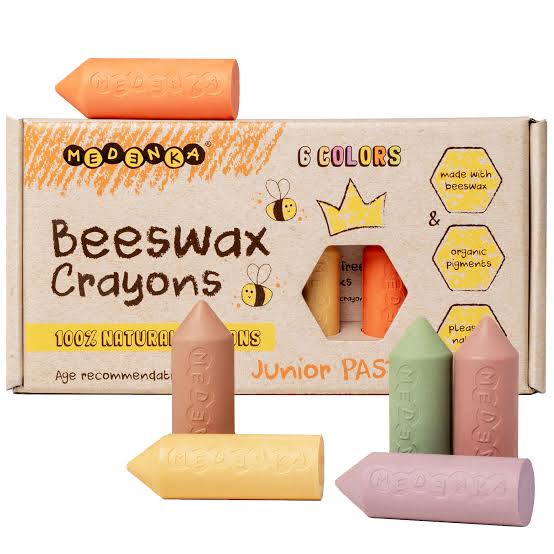 MEDENKA BEESWAX JUNIOR CRAYONS PASTEL (6pcs)