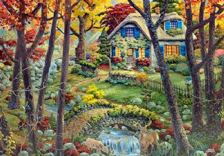 WOODEN CITY PUZZLE: A COTTAGE IN THE WOODS M